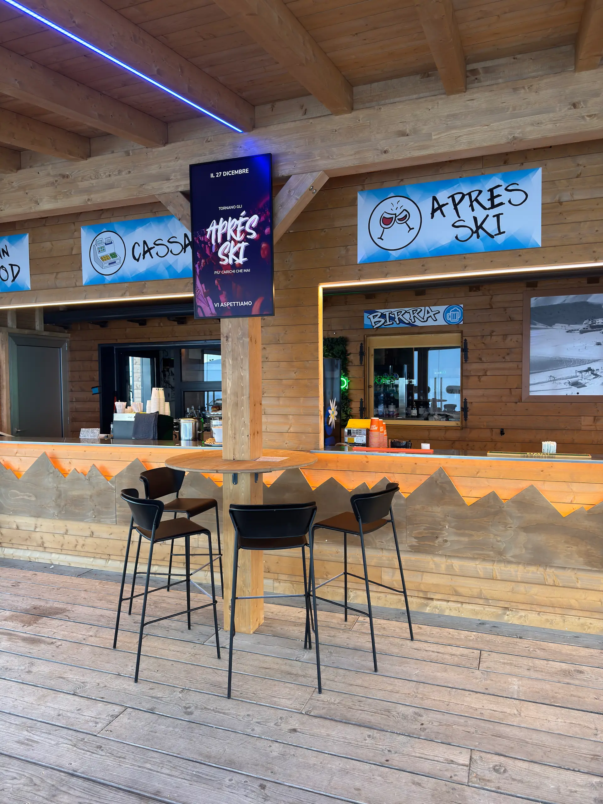 L'area food e bar di Bassinale Fun Park